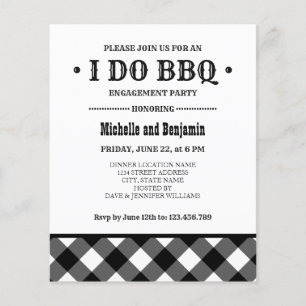 Papier BUDGET Black Plaid I DO BBQ Engagement Party