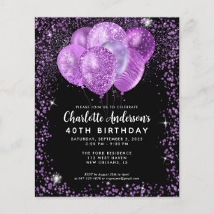 Papier Budget Black Purple Glam Parties scintillant Ballo