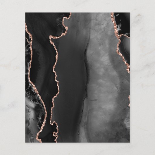 Papier Budget Black Rose Gold Agate Enregistrer la Date (Dos)