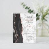 Papier Budget Black Rose Gold Agate Marbre Mariage Invita (Debout devant)