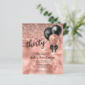 Papier Budget Black Rose Gold Balloon Bow 30e anniversair (Debout devant)
