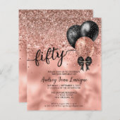 Papier Budget Black Rose Gold Balloon Bow 50e anniversair (Devant / Derrière)