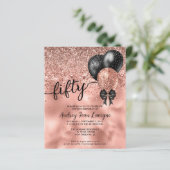 Papier Budget Black Rose Gold Balloon Bow 50e anniversair (Debout devant)