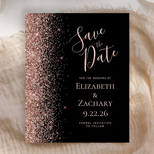Papier Budget Black Rose Gold Enregistrer la date
