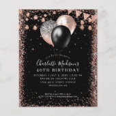 Papier Budget Black Rose Gold Parties scintillant Balloon (Devant)