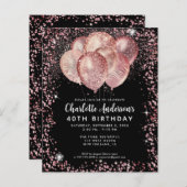 Papier Budget Black Rose Gold Parties scintillant Balloon (Devant / Derrière)
