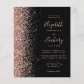 Papier Budget Black Rose Or Rose Gold Glitter QR Code Mar (Devant)