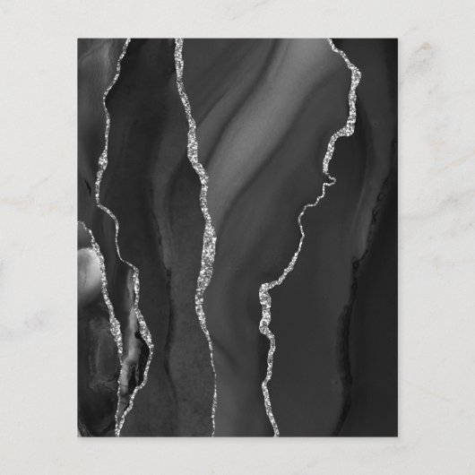 Papier Budget Black Silver Agate Dark Faire-part de maria (Dos)