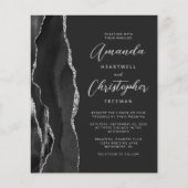 Papier Budget Black Silver Agate Dark Faire-part de maria (Devant)