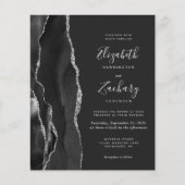 Papier Budget Black Silver Agate Dark Faire-part de maria (Devant)