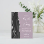 Papier Budget Black Silver Agate Mauve Faire-part de mari (Debout devant)