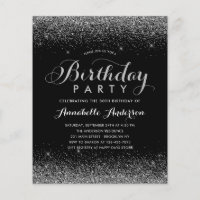 Budget Black Silver Grey Parties scintillant N'imp