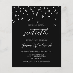 Papier Budget Black Silver Script 60e anniversaire Invita