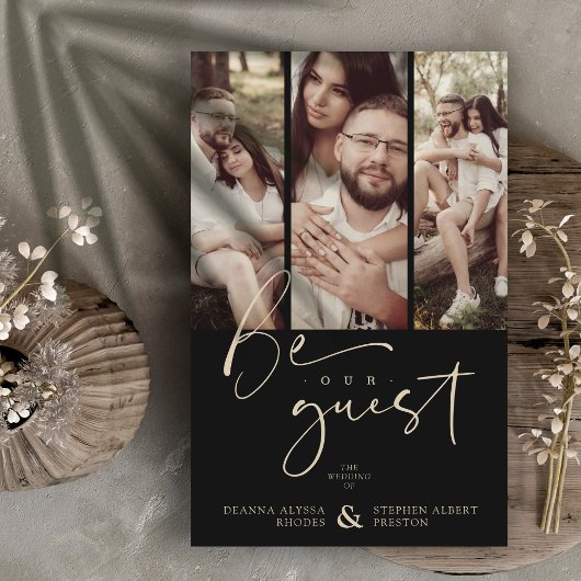 Papier Budget Black tendance Collage Mariage 3 Photos