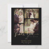 Papier Budget Black Trendy Collage Mariage 4 Photos Merci (Devant)