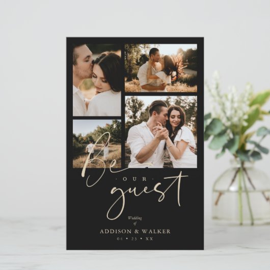 Papier Budget Black Trendy Collage Wedding (Debout devant)