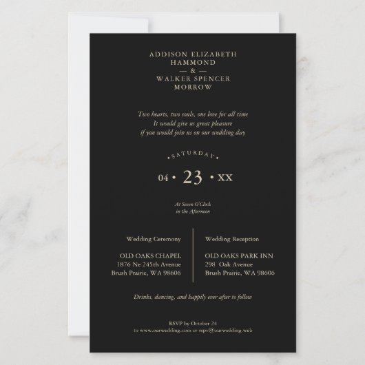 Papier Budget Black Trendy Collage Wedding (Dos)