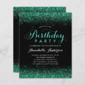 Papier Budget Black Turquoise Green Parties scintillant N (Devant / Derrière)