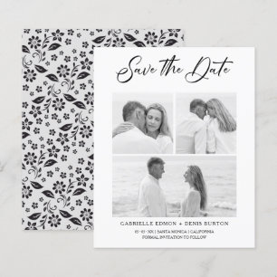 Papier Budget Black White Floral 2 Photos Collage tendanc