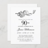 Papier Budget Black White Golf 90e anniversaire Invitatio (Devant / Derrière)