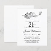 Papier Budget Black White Golf Invitation 21e Anniversair (Devant / Derrière)
