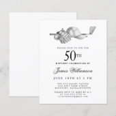 Papier Budget Black White Golf Invitation 50e anniversair (Devant / Derrière)