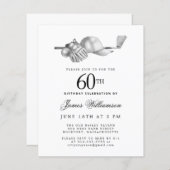 Papier Budget Black White Golf Invitation 60e anniversair (Devant / Derrière)