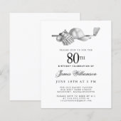 Papier Budget Black White Golf Invitation d'anniversaire  (Devant / Derrière)