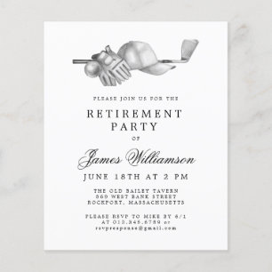 Papier BUDGET Black White Golf Parti de retraite