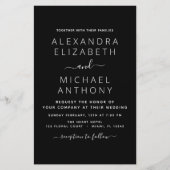 Papier Budget Black White Mariage Typographie moderne (Devant)