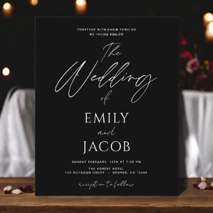 Papier Budget Black White Mariage Typographie moderne