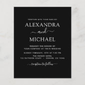 Papier Budget Black White Mariage Typographie moderne (Devant)