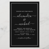 Papier Budget Black White Mariage Typographie moderne (Devant)