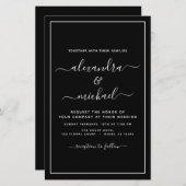 Papier Budget Black White Mariage Typographie moderne (Devant / Derrière)