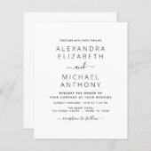 Papier Budget Black White Mariage Typographie moderne (Devant / Derrière)