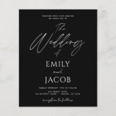 Papier Budget Black White Mariage Typographie moderne (Devant)