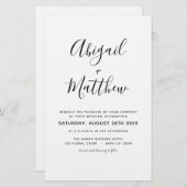 Papier Budget Black White Simple Photo Faire-part de mari (Devant / Derrière)