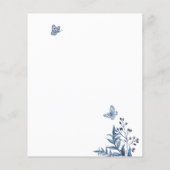 Papier Budget Blanc Bleu Fleur sauvage Oiseau Floral Mari (Dos)