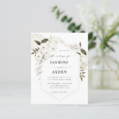 Papier Budget Blanc Boho Floral Mariage (Debout devant)