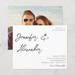 Papier Budget Blanc Calligraphie Photo Mariage V2