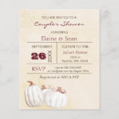 Papier Budget blanc citrouille automne nuptiale de douche (Devant)