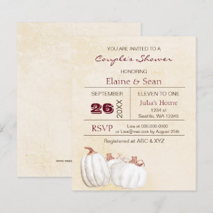 Papier Budget blanc citrouille automne nuptiale de douche