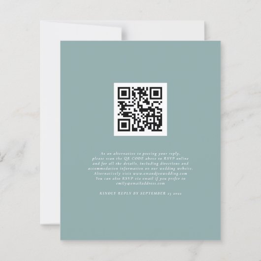 Papier Budget Blanc Citrouilles QR Code Mariage RSVP (Dos)