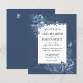 Papier Budget Blanc Dusty Blue Fleur sauvage Floral Maria (Devant / Derrière)