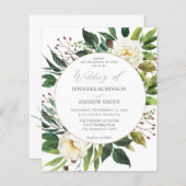 Papier Budget Blanc Floral & Verdure 2 Mariage (Devant / Derrière)