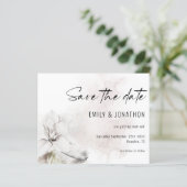 Papier Budget Blanc Florals Mariage QR Code Enregistrer l (Debout devant)