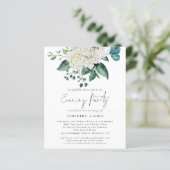Papier Budget Blanc Florals QR Code Mariage Soirée (Debout devant)