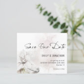 Papier Budget Blanc Flores Mariage QR Code Enregistrer no (Debout devant)
