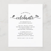 Papier Budget Blanc Noir Grad 4 - Invitation Script photo (Dos)