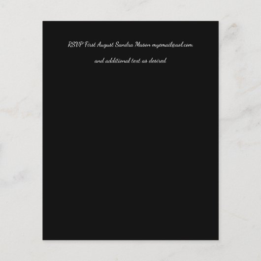 Papier Budget Blanc Noir Moderne Simple Elégant Mariage (Dos)